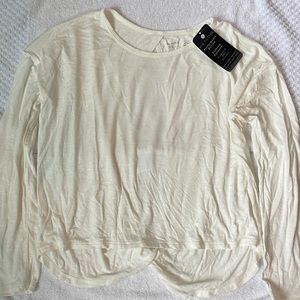 Vie Active twist back ivory top long sleeve size medium